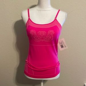 COPY - NWT, JOCKEY, Jacquard Tank, pink glo with removable bra cups